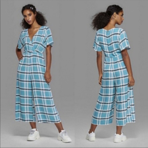 3/$25 🙌🏼 wild fable Plaid Wide Leg Jumpsuit Small - Picture 1 of 8